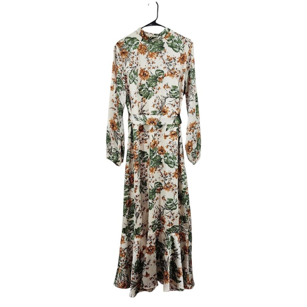 Veiled Collection Women's 100% Polyester Floral Ruffle Dress - XL